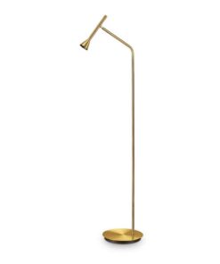 Podlahová LED lampa DIESIS PT v saténovej mosádznej farbe | Ideal Lux