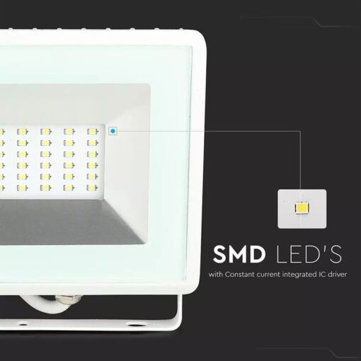 Reflektor LED E-Series 30W, Studená biela, 6500K, 2550lm, biely - Image 2