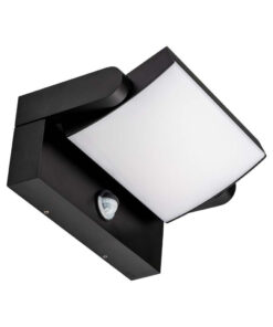 Vonkajšie nástenné LED svietidlo s pohybovým senzorom 17W, 2520lm, 3000K, IP65, čierna farba