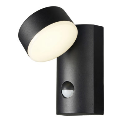 LED Moderná exteriérová nástenná lampa SIRAZ s pohybovým senzorom, 12W, 428lm, IP54