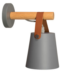 Retro nástenná lampa s remeňom v šedej farbe1