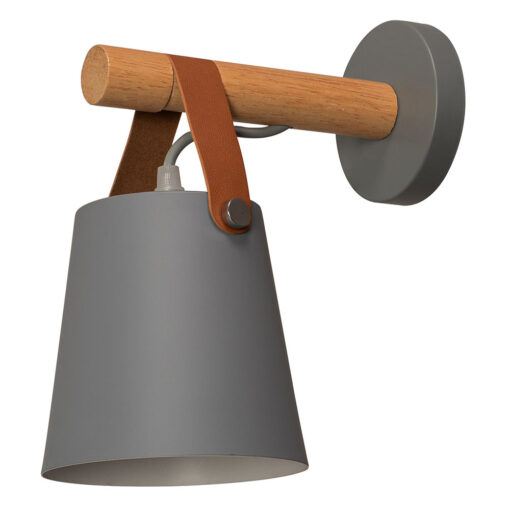 Retro nástenná lampa s remeňom v šedej farbe - Image 2