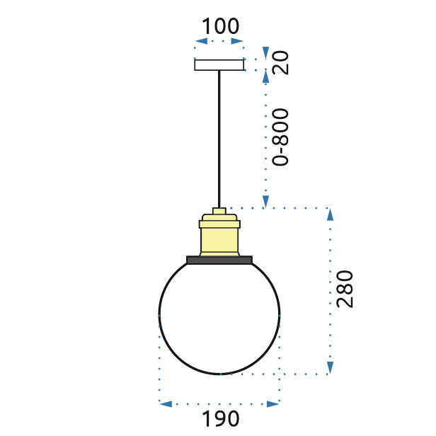 Sklenená závesná lampa OVAL TRANSPARENT – Obrázok 4
