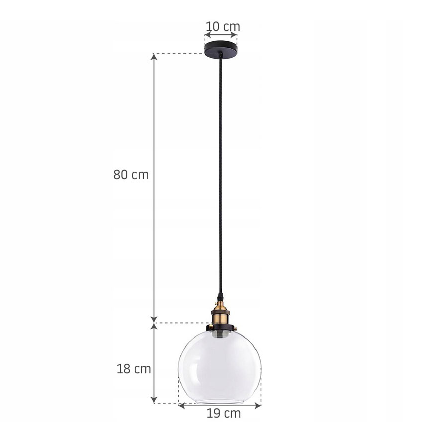 Sklenená závesná lampa OVAL TRANSPARENT – Obrázok 5