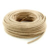 Kábel trojžilový v podobe retro lana, juta, 3 x 0.75mm, 1 meter