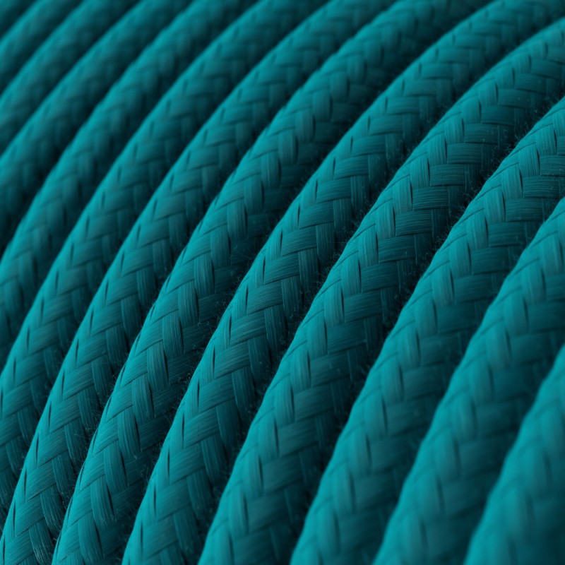 Kábel trojžilový v podobe textilnej šnúry v Cerulean farbe, bavlna, 3 x 0.75mm, 1 meter2