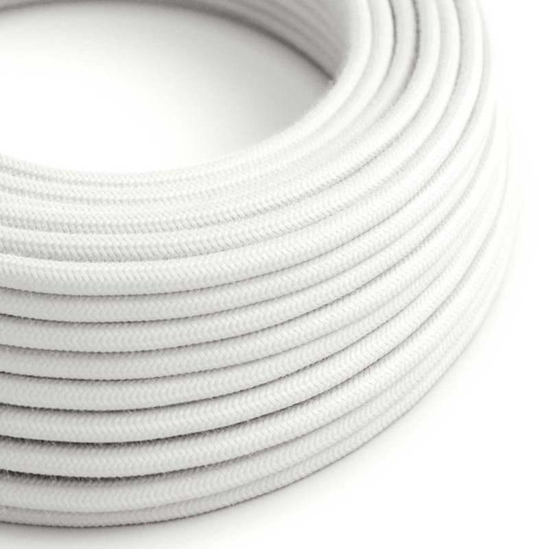 Kábel trojžilový v podobe textilnej šnúry v bielej farbe, bavlna, 3 x 0.75mm, 1 meter