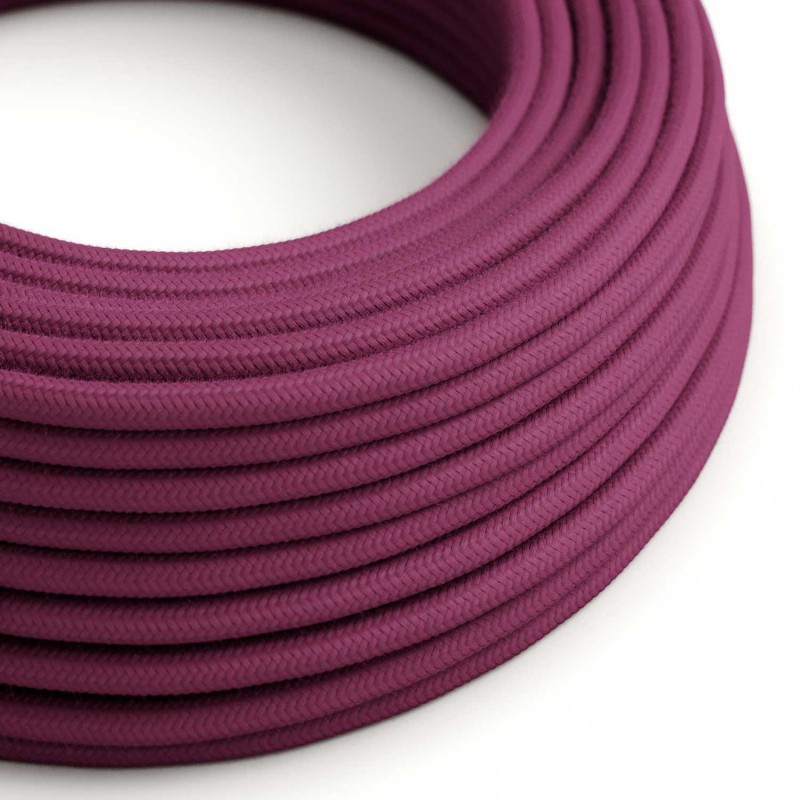 Kábel trojžilový v podobe textilnej šnúry v bordovej farbe, bavlna, 3 x 0.75mm, 1 meter1