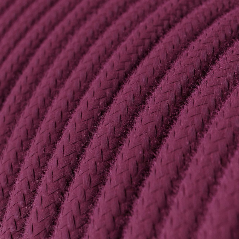 Kábel trojžilový v podobe textilnej šnúry v bordovej farbe, bavlna, 3 x 0.75mm, 1 meter2