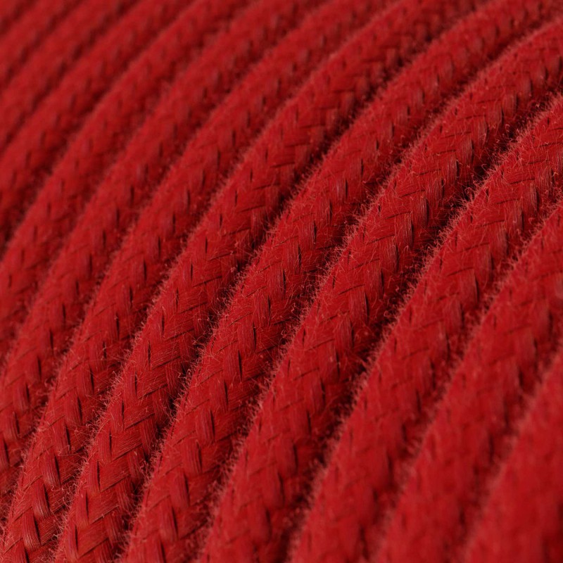 Kábel trojžilový v podobe textilnej šnúry v červenej farbe, bavlna, 3 x 0.75mm, 1 meter2