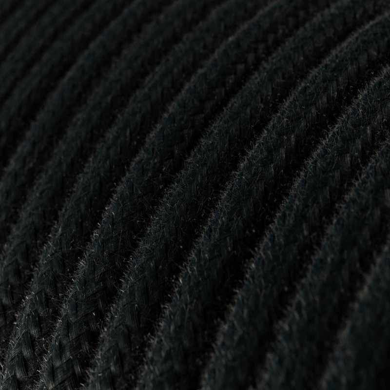 Kábel trojžilový v podobe textilnej šnúry v čiernej farbe, bavlna, 3 x 0.75mm, 1 meter2