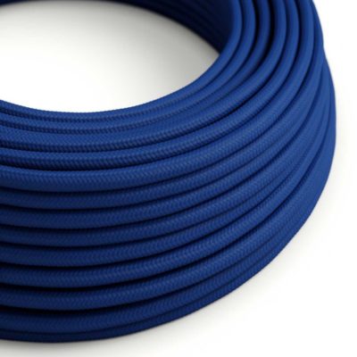 Kábel trojžilový v podobe textilnej šnúry v kráľovskej modrej farbe, umelý hodváb, 3 x 0.75mm, 1 meter