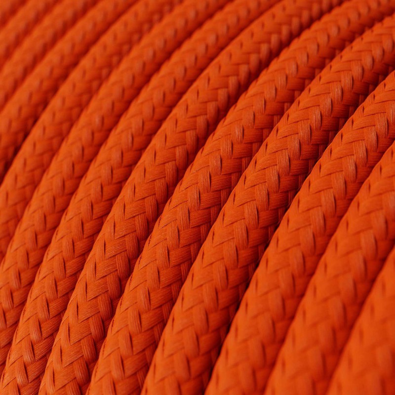 Kábel trojžilový v podobe textilnej šnúry v pomarančovej farbe, umelý hodváb, 3 x 0.75mm, 1 meter.