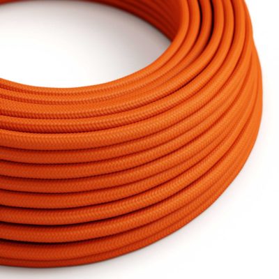 Kábel trojžilový v podobe textilnej šnúry v pomarančovej farbe, umelý hodváb, 3 x 0.75mm, 1 meter