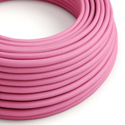 Kábel trojžilový v podobe textilnej šnúry v ružovej farbe, umelý hodváb, 3 x 0.75mm, 1 meter
