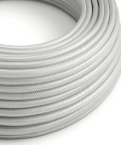 Kábel trojžilový v podobe textilnej šnúry v striebornej farbe, umelý hodváb, 3 x 0.75mm, 1 meter