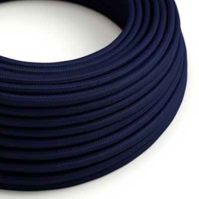 Kábel trojžilový v podobe textilnej šnúry v tmavo modrej farbe, umelý hodváb, 3 x 0.75mm, 1 meter