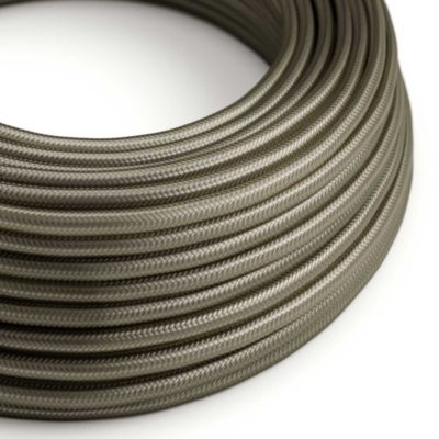 Kábel trojžilový v podobe textilnej šnúry v tmavo šedej farbe, umelý hodváb, 3 x 0.75mm, 1 meter