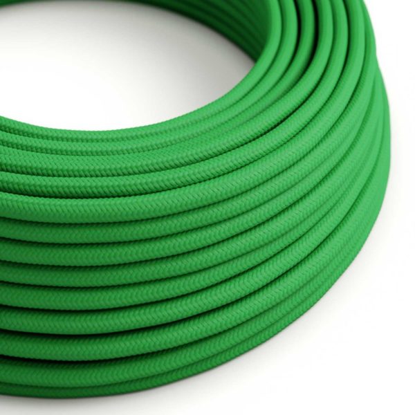 Kábel trojžilový v podobe textilnej šnúry v tmavo zelenej farbe, umelý hodváb, 3 x 0.75mm, 1 meter