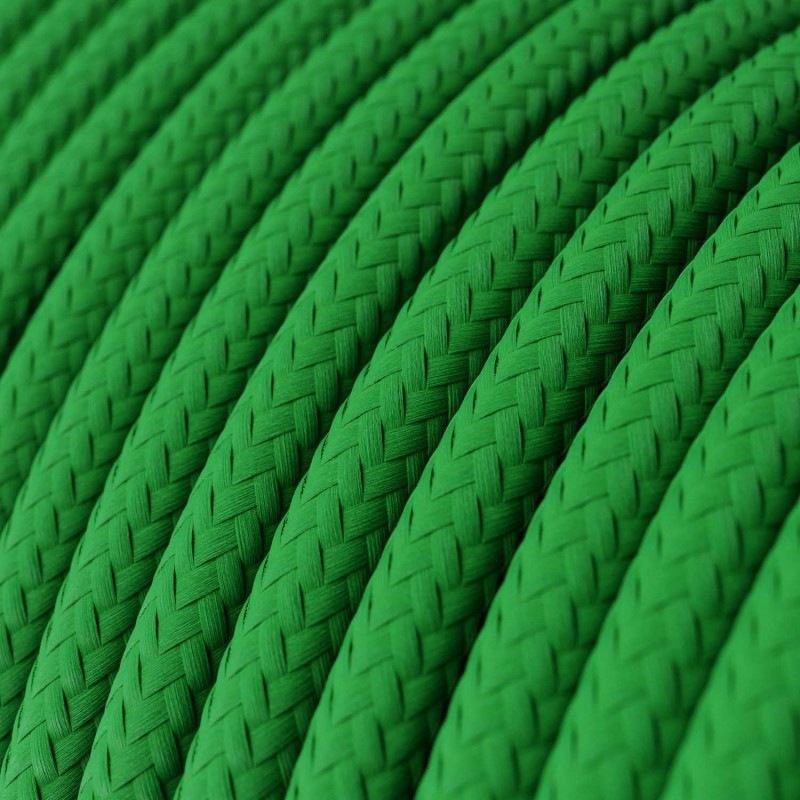Kábel trojžilový v podobe textilnej šnúry v tmavo zelenej farbe, umelý hodváb, 3 x 0.75mm, 1 meter.