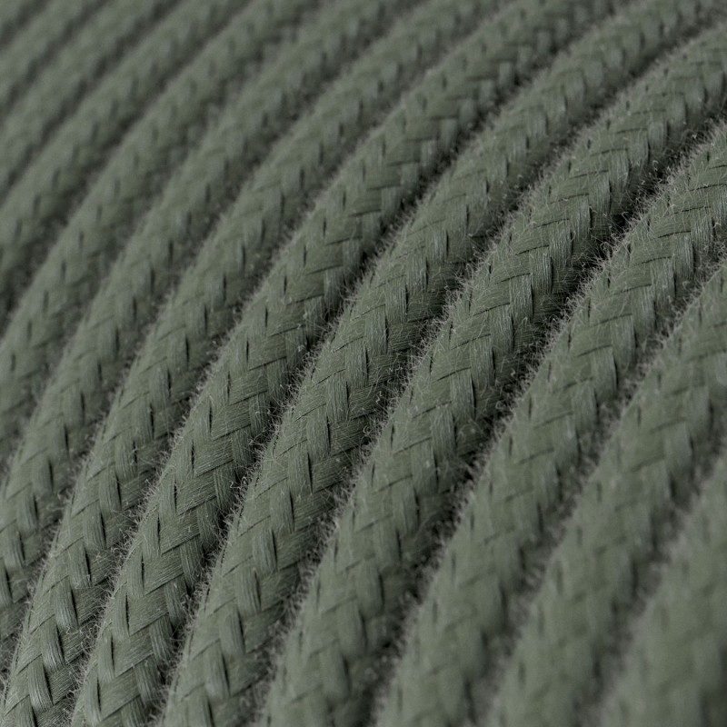 Kábel trojžilový v podobe textilnej šnúry v zeleno sivej farbe, bavlna, 3 x 0.75mm, 1 meter2