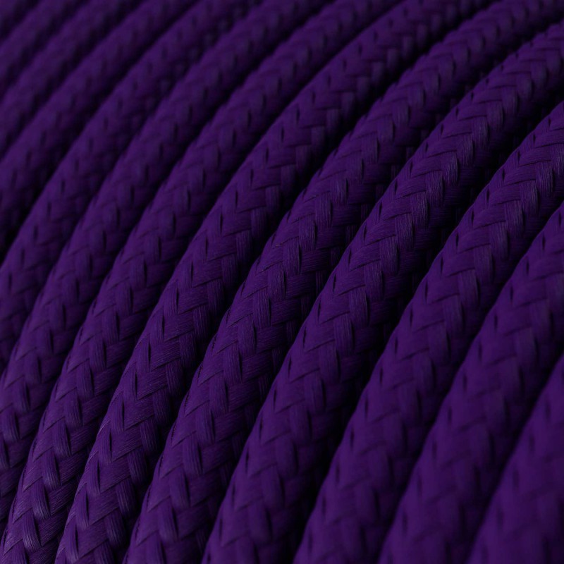 Kábel trojžilový v podobe textilnej šnúry vo fialovej farbe, umelý hodváb, 3 x 0.75mm, 1 meter.