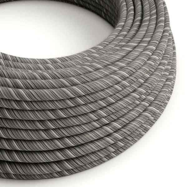 Textilný kábel Vertigo - čierna/mélange, bavlna, 3 x 0.75mm, 1 meter