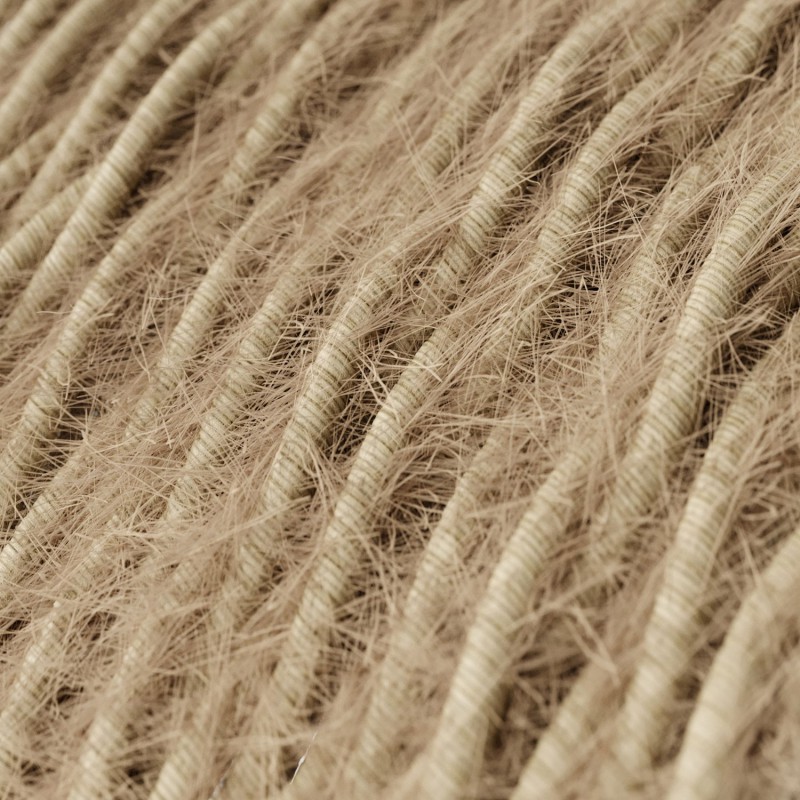 Textilný kábel trojžilový skrútený s chlpatým efektom Juta, 3 x 0.75mm, 1 meter.