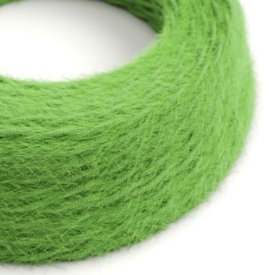 Textilný kábel trojžilový skrútený s chlpatým efektom v zelenej farbe, 3 x 0.75mm, 1 meter