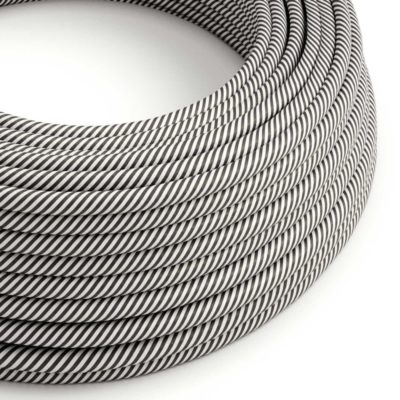 Textilný kábel HD Vertigo – biela/bridlicová, 3 x 0.75mm, 1 meter