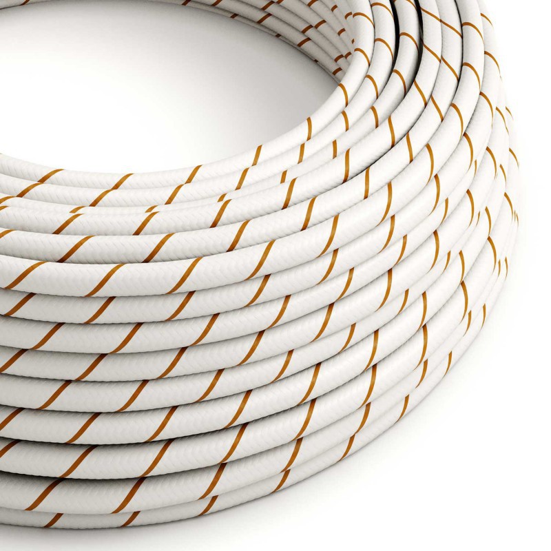 Textilný kábel HD Vertigo – biela/hnedá, 3 x 0.75mm, 1 meter