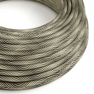 Textilný kábel Optical Vertigo – čierna/zlatá, 3 x 0.75mm, 1 meter