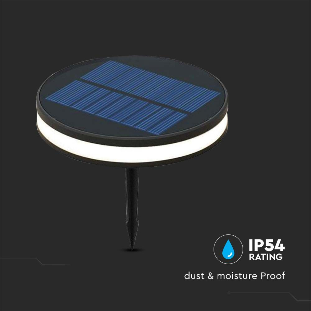 LED solárne záhradné napichovacie svetlo, IP54, 1.8W, čierna farba – Obrázok 5