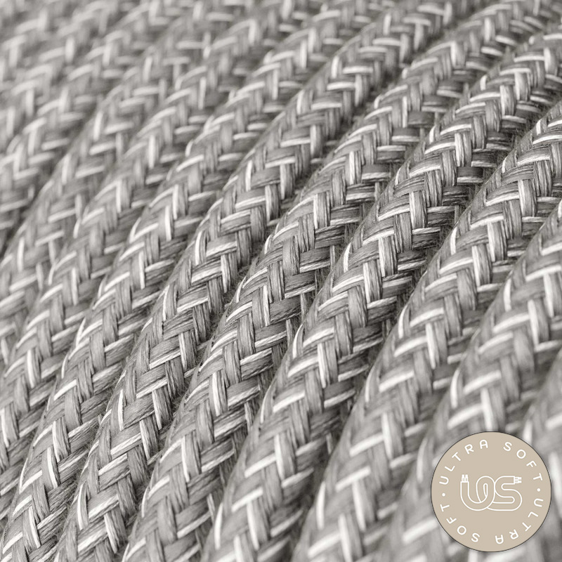Textilný kábel Ultra Soft s ľanovou tkaninou Melange, 2 x 0.75mm, 1 meter.