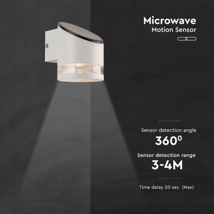 Záhradná LED lampa so solárnym panelom a mikrovlnným senzorom 1W, IP44, biela farba – Obrázok 7