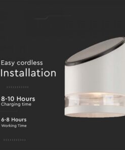 Záhradná LED lampa so solárnym panelom a mikrovlnným senzorom 1W, IP44, biela farba – Obrázok 6