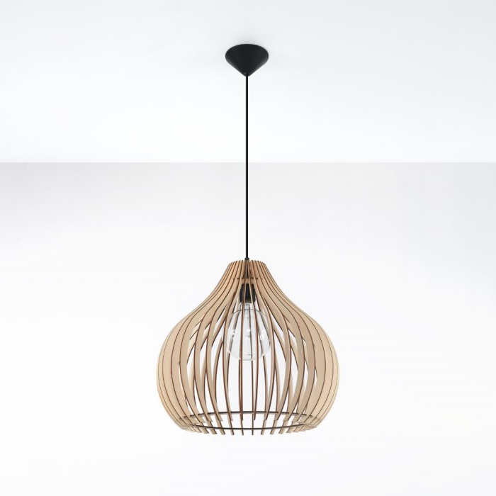 Elegantná závesná lampa APRILLA vyrobená z prírodného dreva2