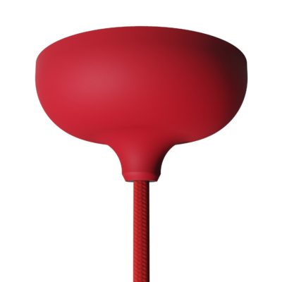 Silikónová stropná rozeta so stredovým otvorom v červenej farbe