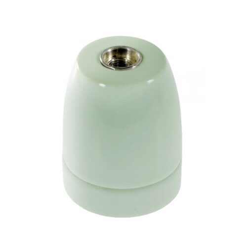 Porcelánová objímka s päticou E27 • Italy • mentová,