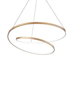 Moderný Stmievateľný LED luster OZ SP D60 v mosádznej farbe | Ideal Lux