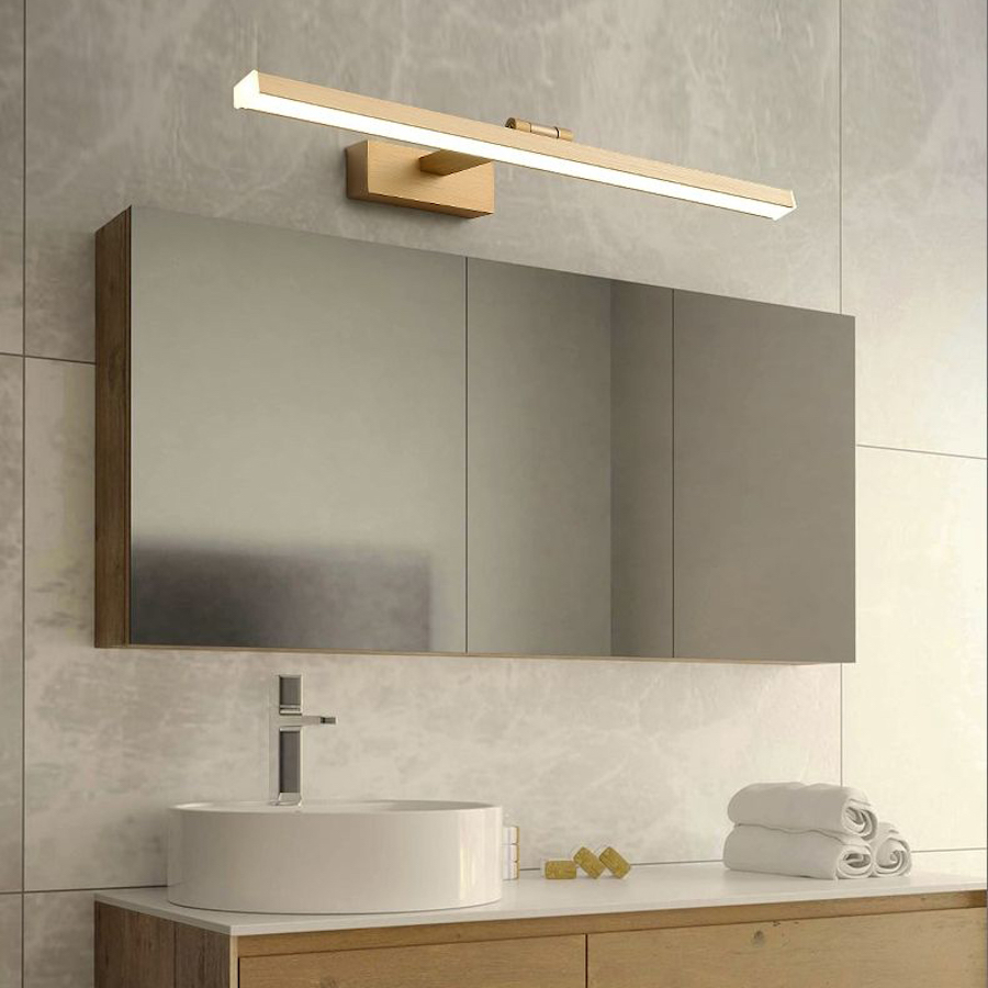 Kúpeľňové nástenné LED svietidlo v zlatej farbe, 60cm, 12W – Obrázok 2