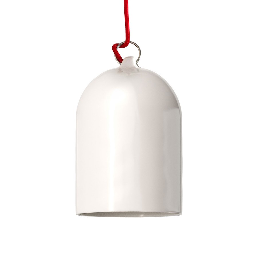 Keramické tienidlo Bell XS v lesklej bielej farbe