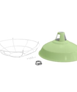 Alternative view of Vintage kovové tienidlo vo svetlo zelenej farbe s bielou klietkou