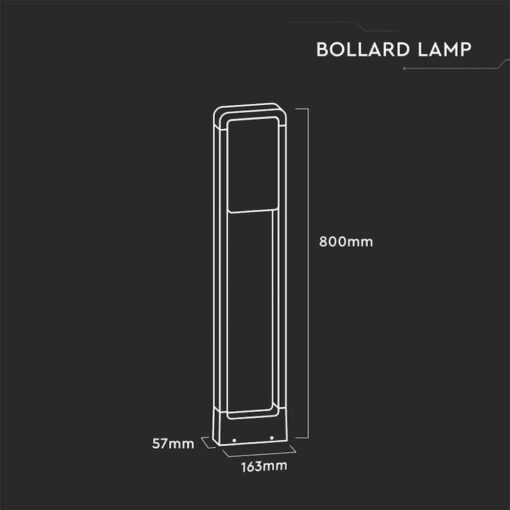 LED záhradné stĺpikové svietidlo s čipom Samsung , IP65, 80cm, 6400K, 650lm, čierna farba - Image 8