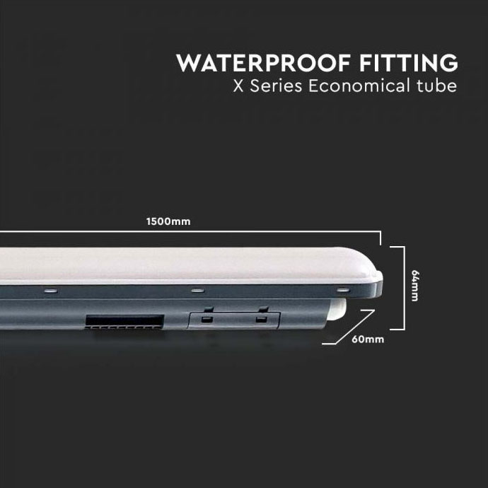 LED prachotesné a vodotesné svietidlo 150cm, 48W, 5760lm, 6400K – Obrázok 3