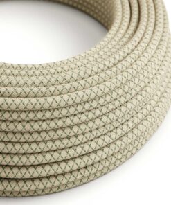 Kábel dvojžilový v podobe textilnej šnúry so vzorom Criss-Cross Green, 1 meter