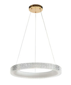 Luxusný sklenený LED luster 60 cm, ružovo zlatá farba