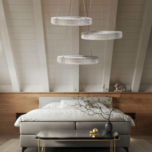 Luxusný sklenený LED luster 40 cm, ružovo zlatá farba - Image 7
