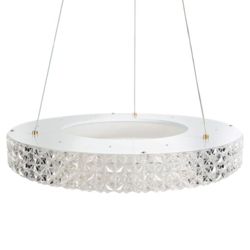 Luxusný sklenený LED luster 40 cm, ružovo zlatá farba - Image 3