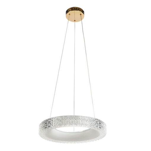Luxusný sklenený LED luster 40 cm, ružovo zlatá farba